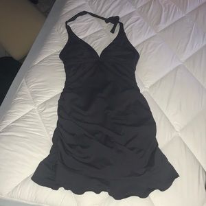 Athleta Shirrendipity swim suit with dress look